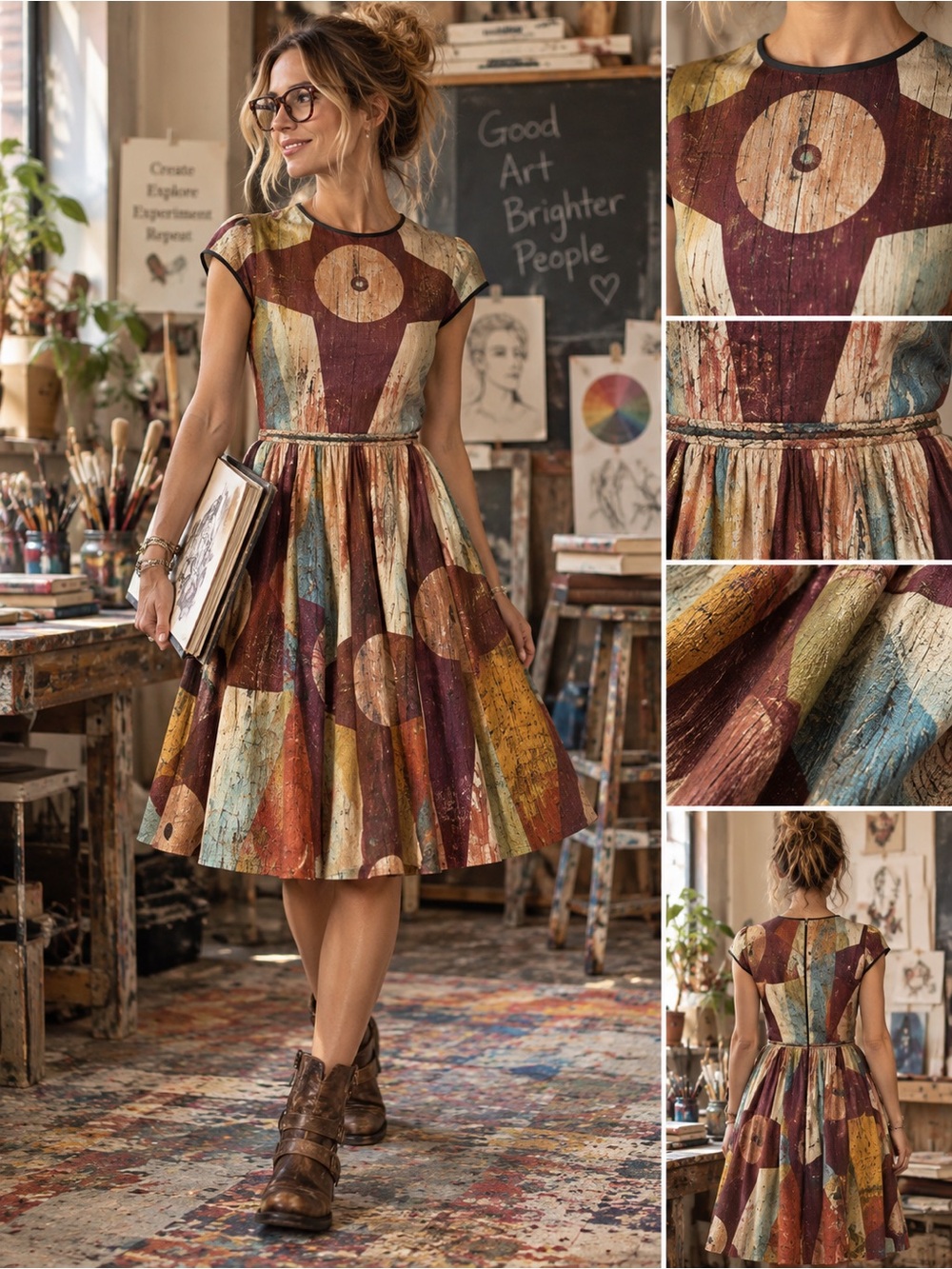 NWT Making the Cut Gary Graham Carnival Painting Dress M Season 2 Episode 5 Win